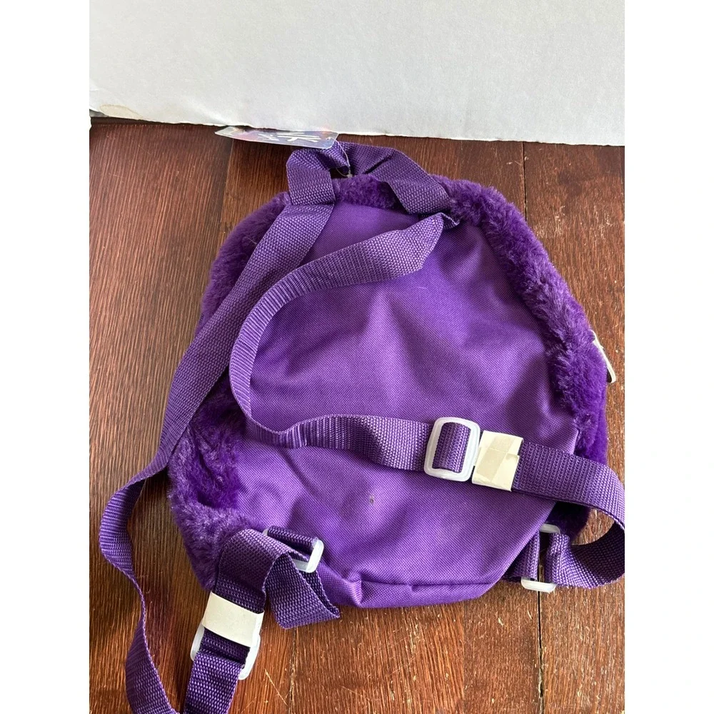 Disney Descendants 3 VK Day Purple Faux Fur Mini Backpack Mal Evie F19-314 NWT